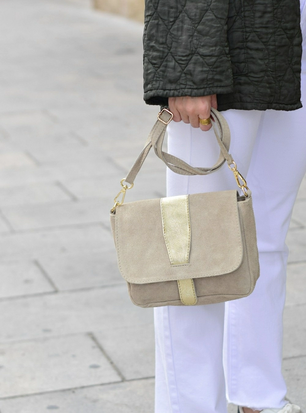 Bolso piel solapa gold