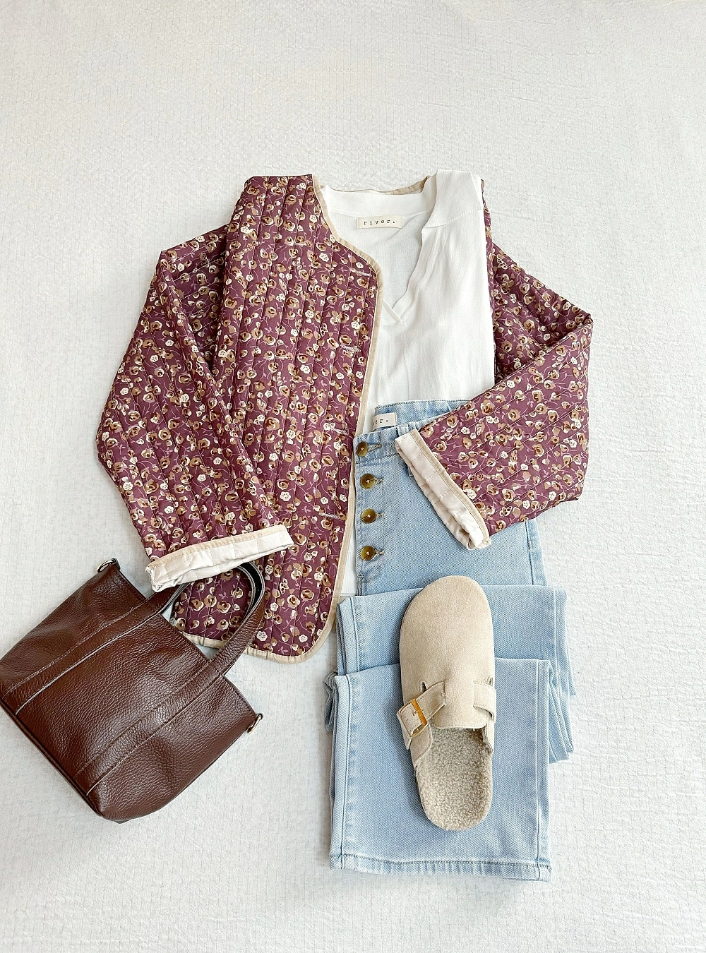 Chaqueta acolchada print flores