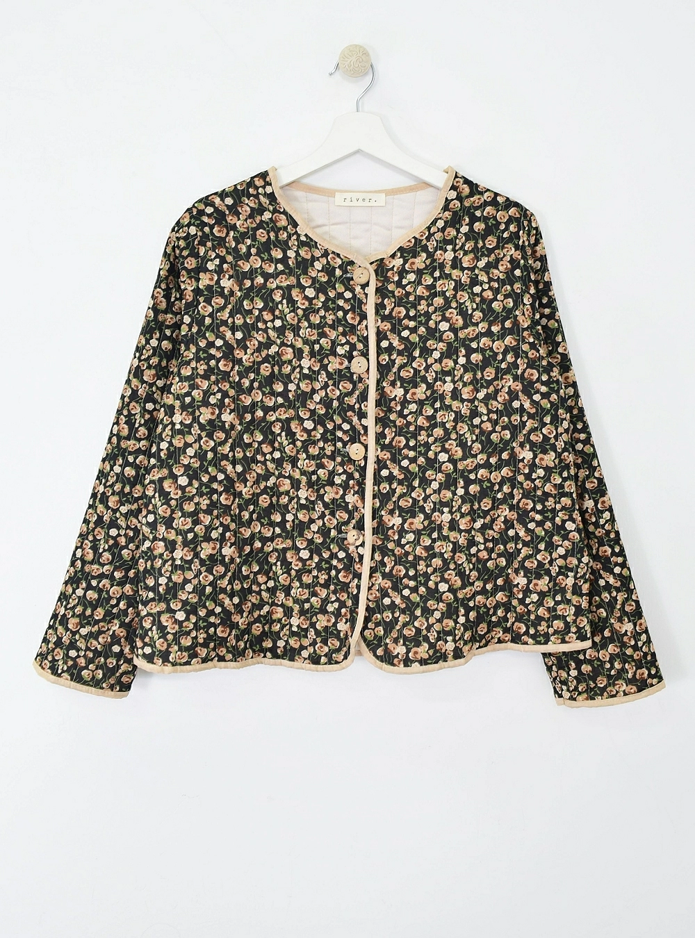 Chaqueta acolchada print flores