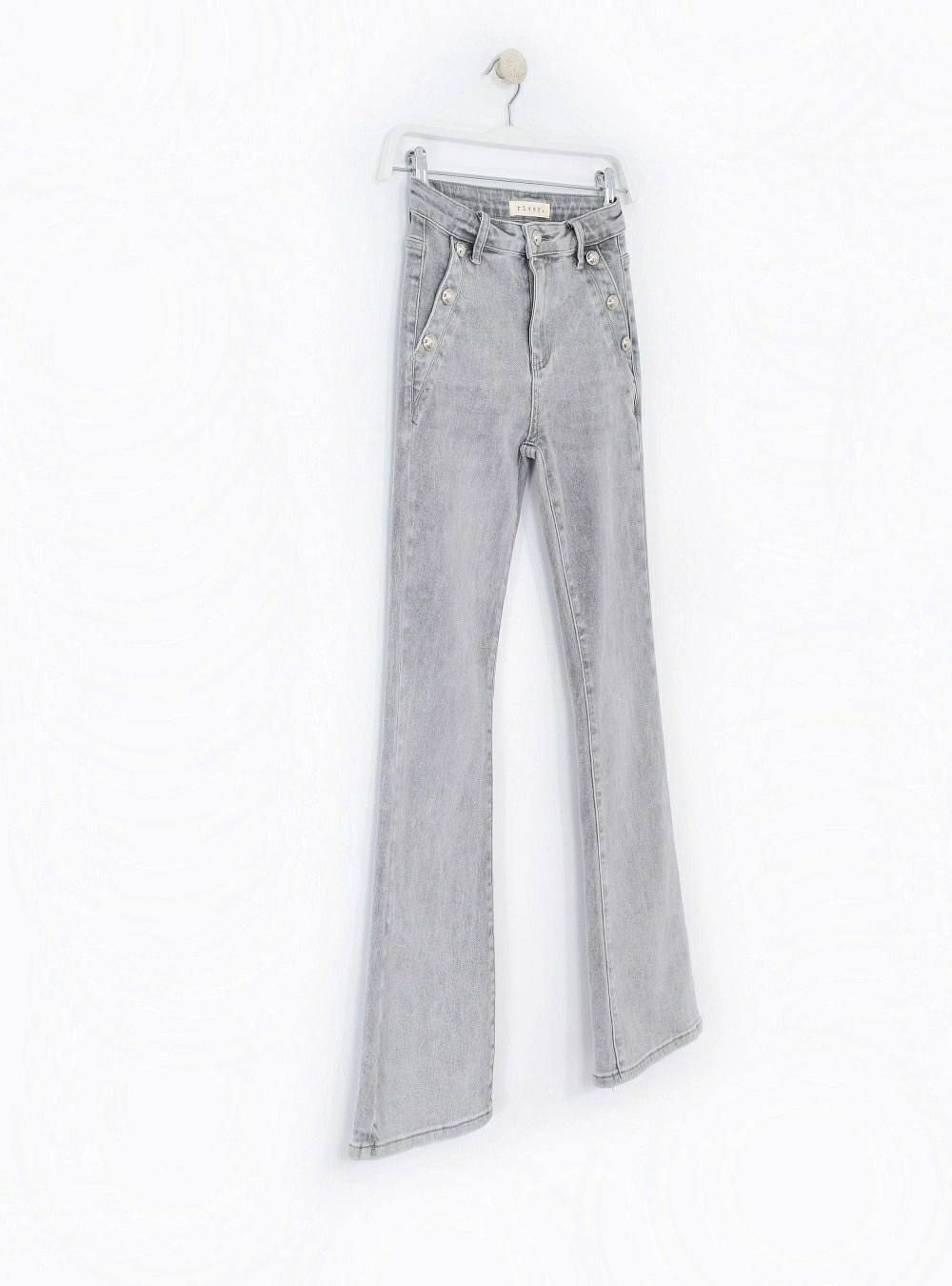 Jeans flare botones silver