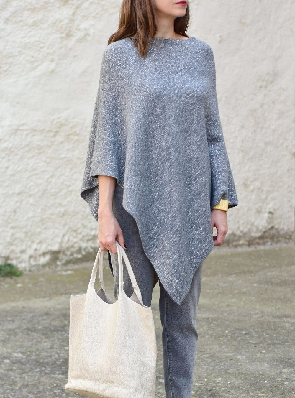 Poncho lurex lana